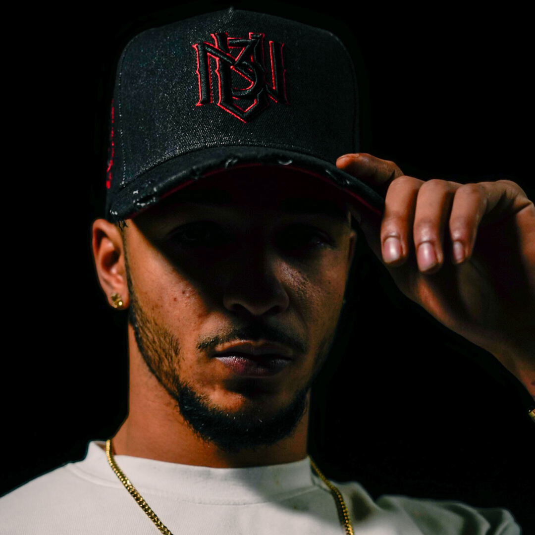 Blackout Distressed Denim Snapback 3rue Vizion