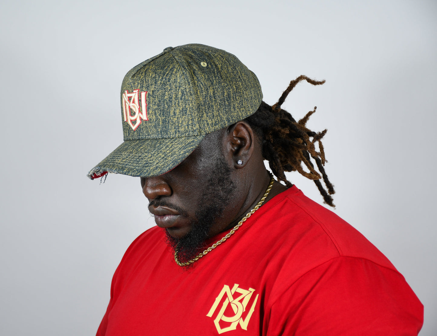 Distressed Denim Snapback – Navy/Gold | 3RUE VIZION 3rue Vizion