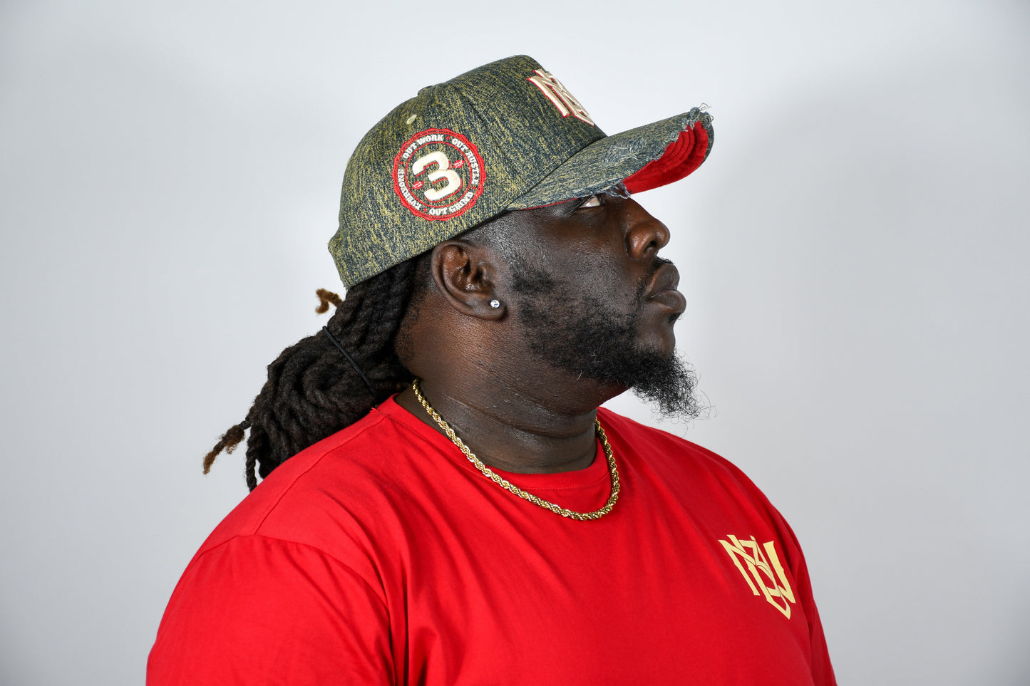 Distressed Denim Snapback – Navy/Gold | 3RUE VIZION 3rue Vizion