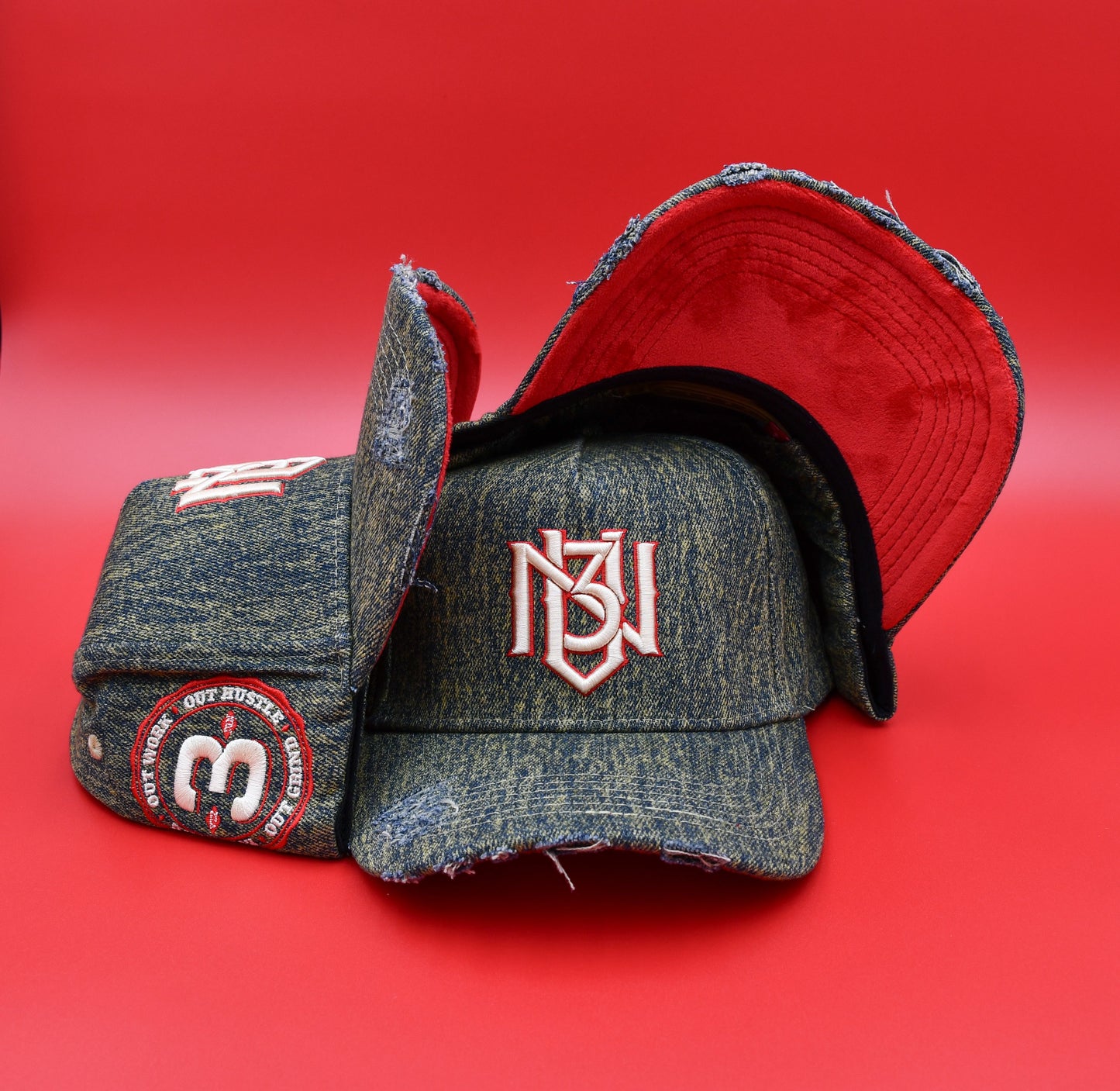 Distressed Dark Denim Snapback 3rue Vizion