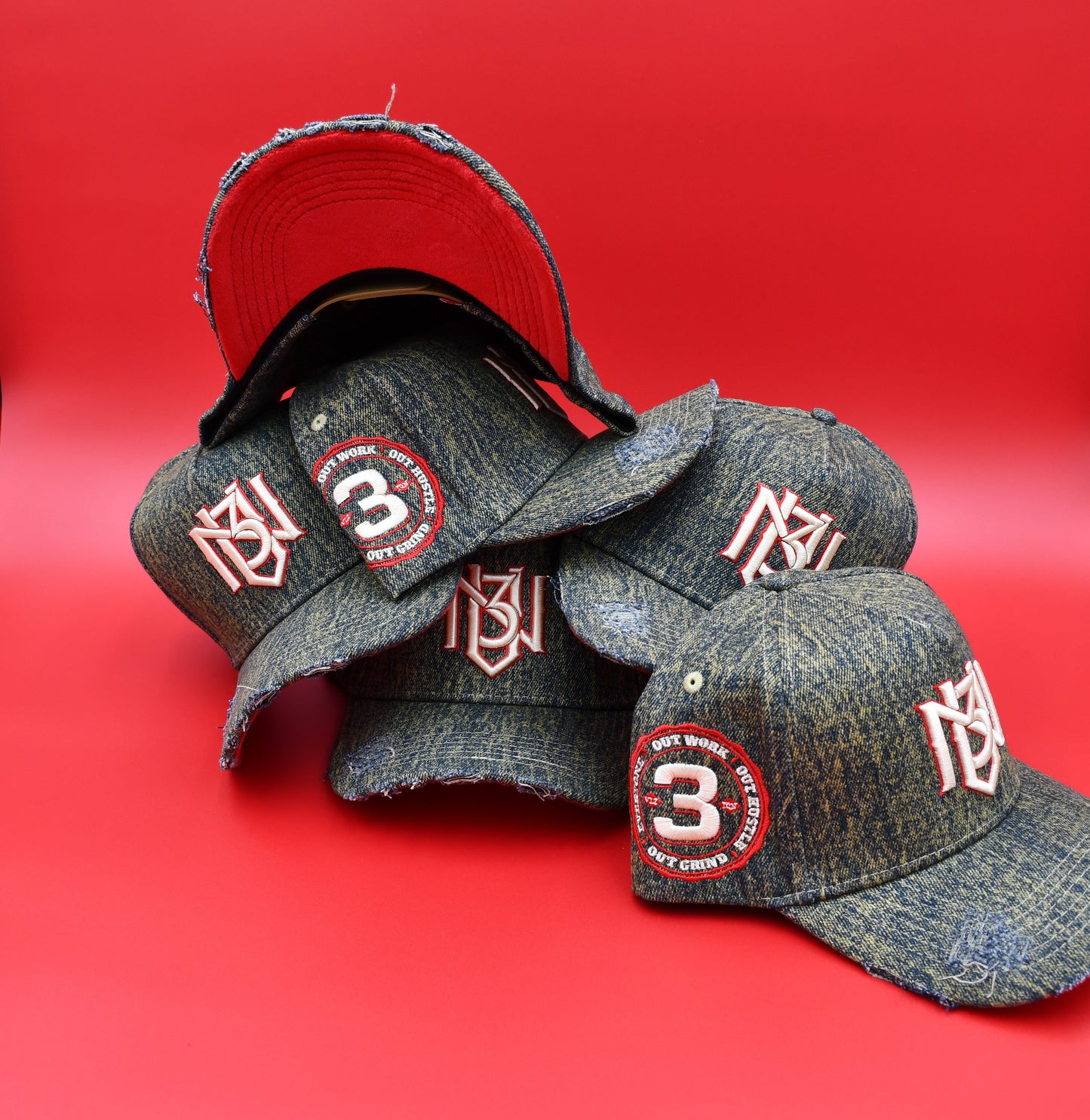 Distressed Dark Denim Snapback 3rue Vizion