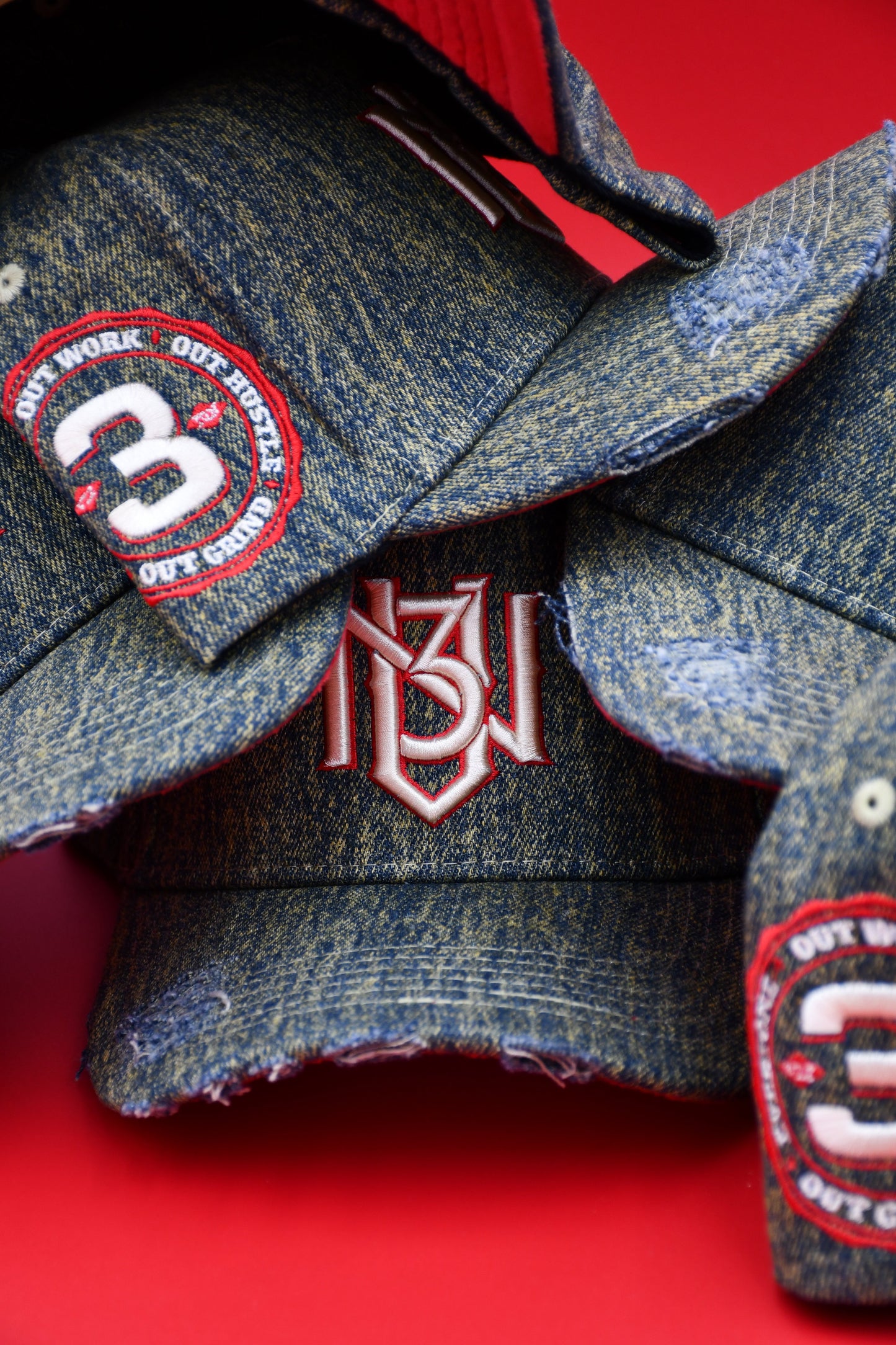 Distressed Dark Denim Snapback 3rue Vizion