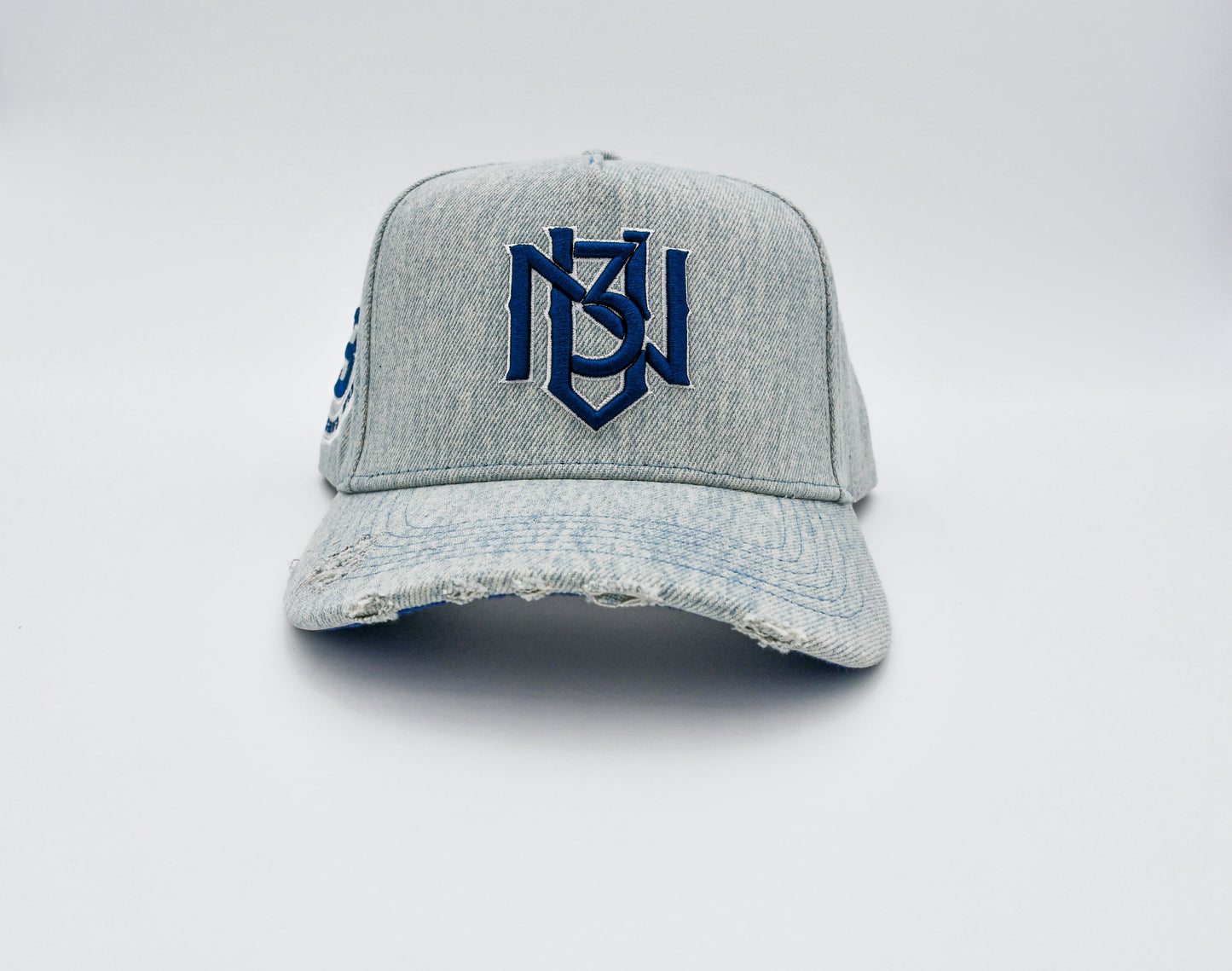 Distressed Light Denim Snapback 3rue Vizion