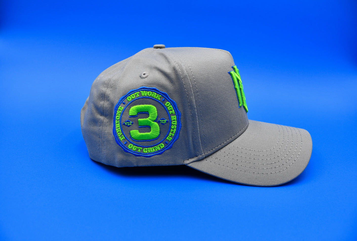 Grey | Neon Green | Royal Blue - Snapback 3rue Vizion