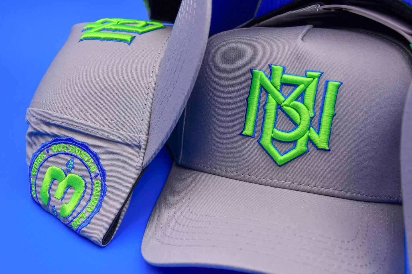 Grey | Neon Green | Royal Blue - Snapback 3rue Vizion