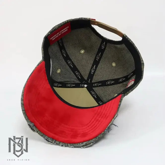 Distressed Denim Snapback – Navy/Gold | 3RUE VIZION 3rue Vizion