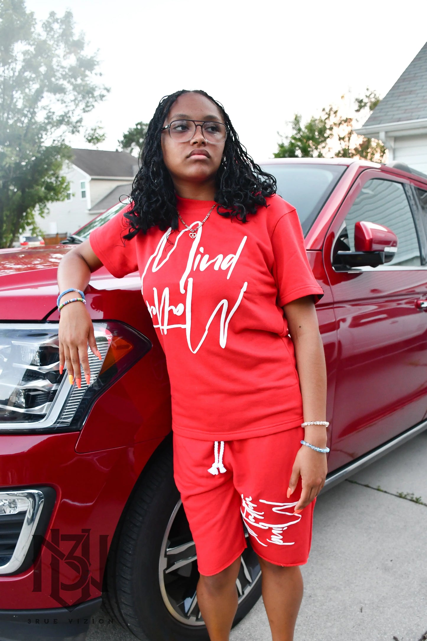 Mind Over Matter T-shirt & Shorts Set Bundle - Red 3rue Vizion