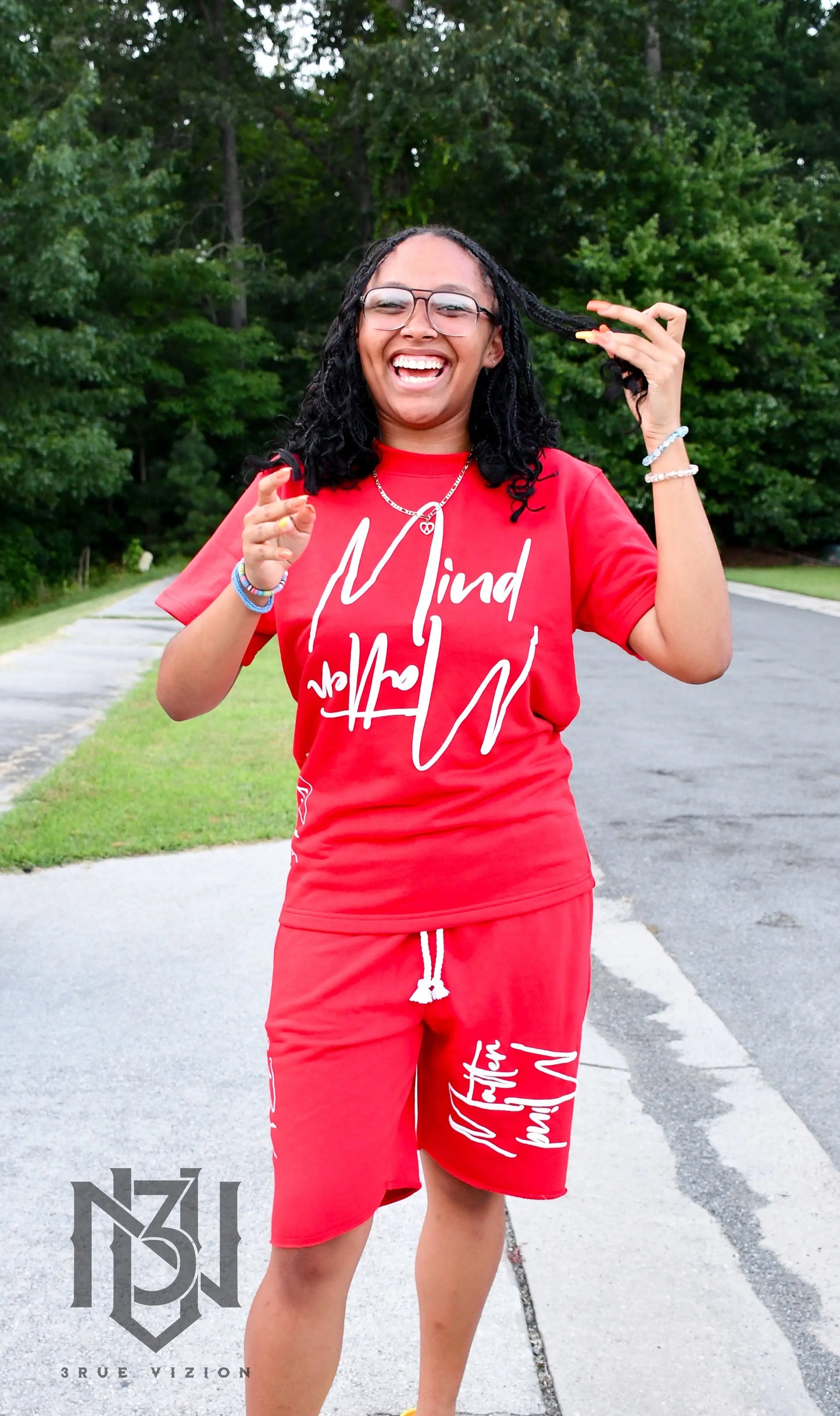 Mind Over Matter T-shirt & Shorts Set Bundle - Red 3rue Vizion