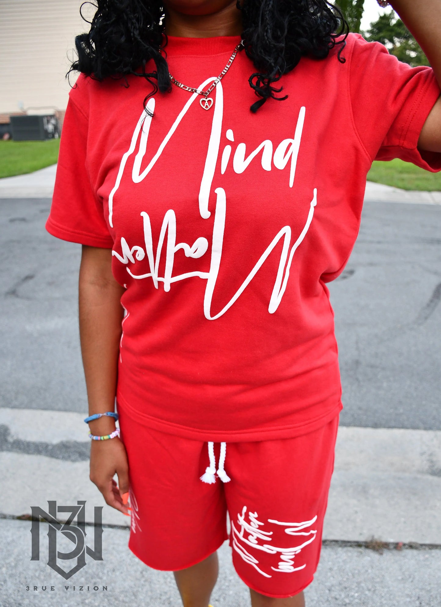 Mind Over Matter T-shirt & Shorts Set Bundle - Red 3rue Vizion
