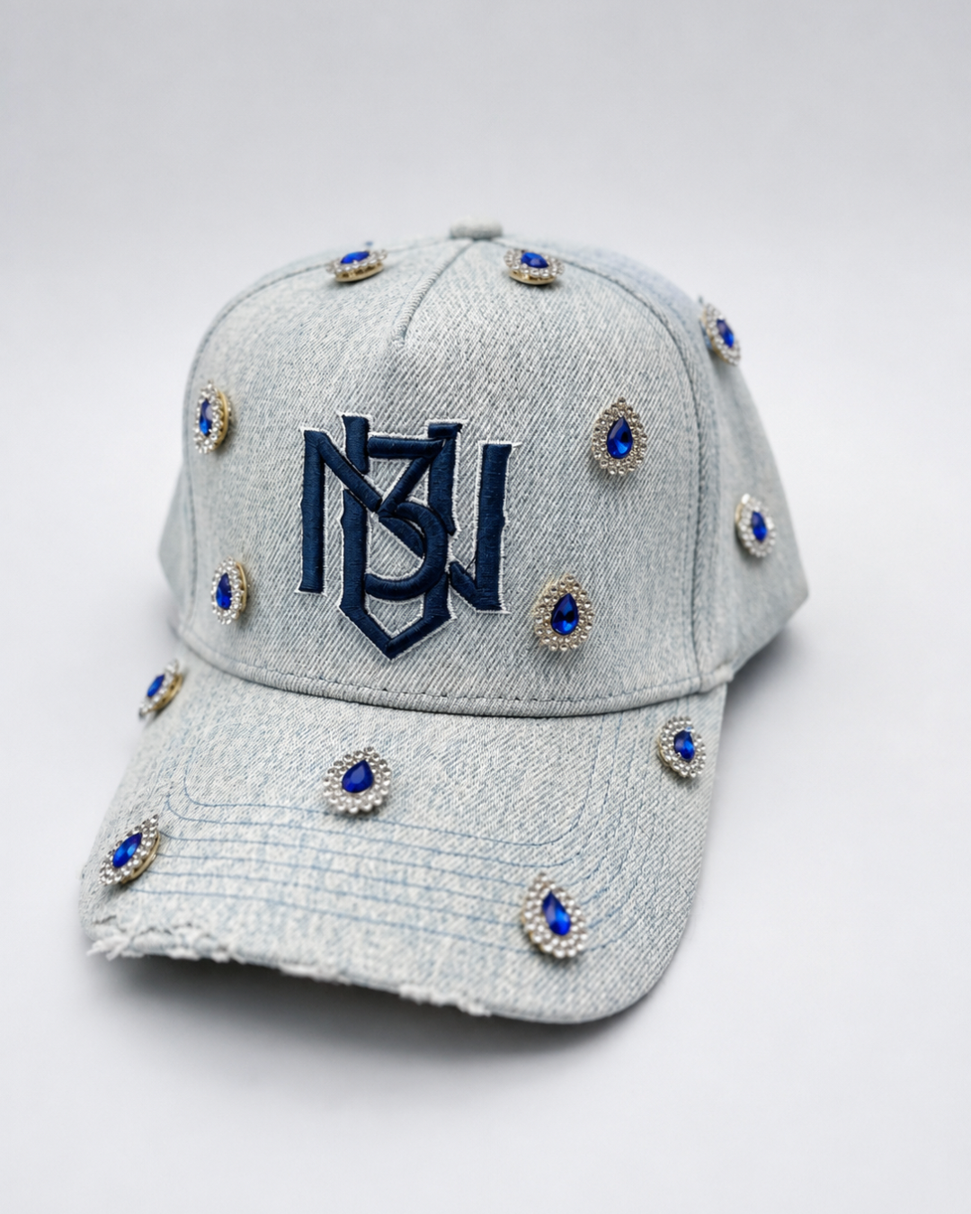Gemstone Distressed Light Denim Snapback 3rue Vizion