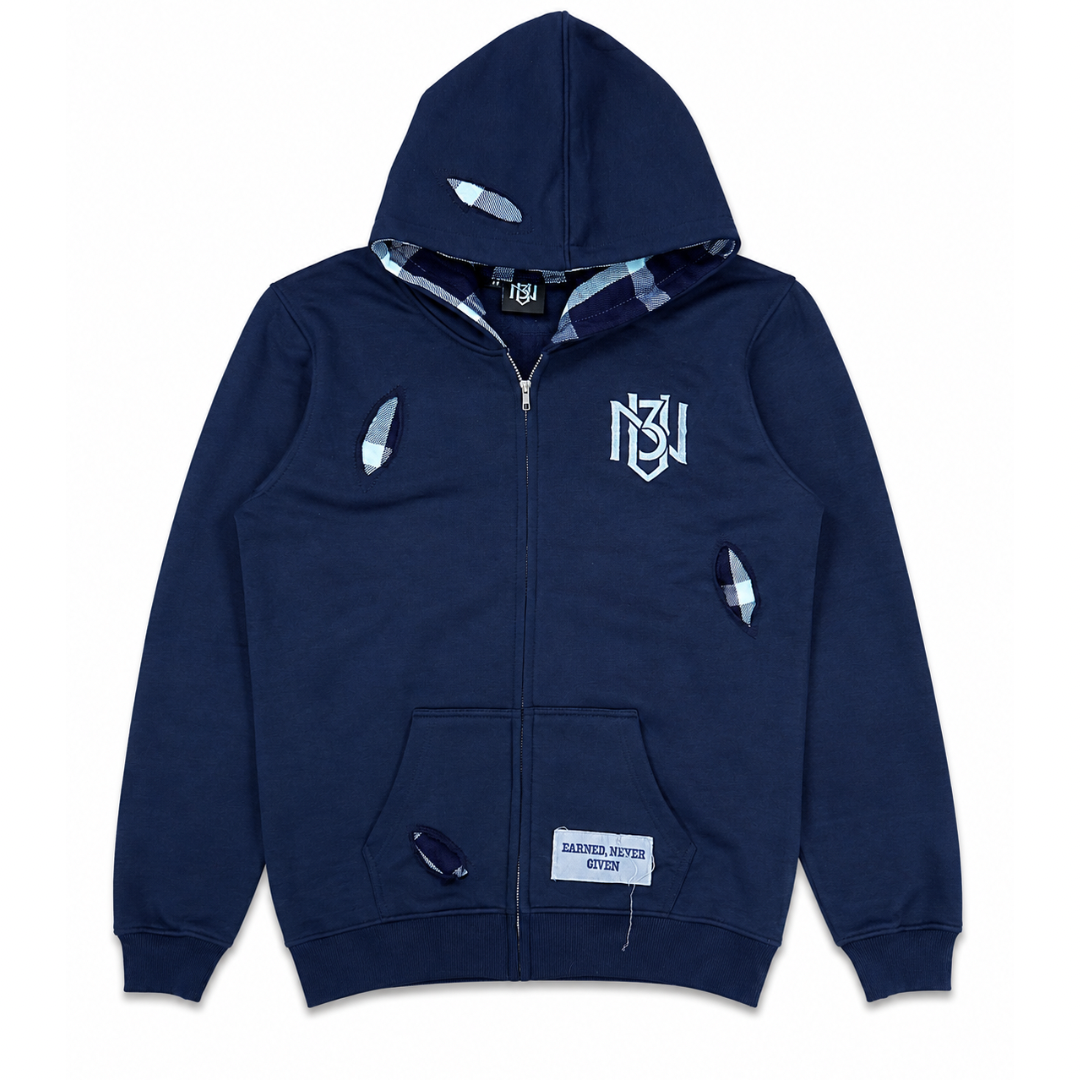 Navy Blue & Light Grey – Out Work Hoodie 3rue Vizion
