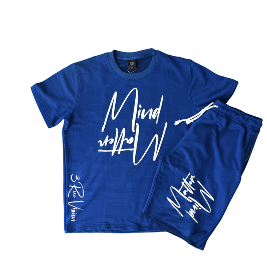 Mind Over Matter T-shirt & Shorts Set Bundle - Royal Blue 3rue Vizion