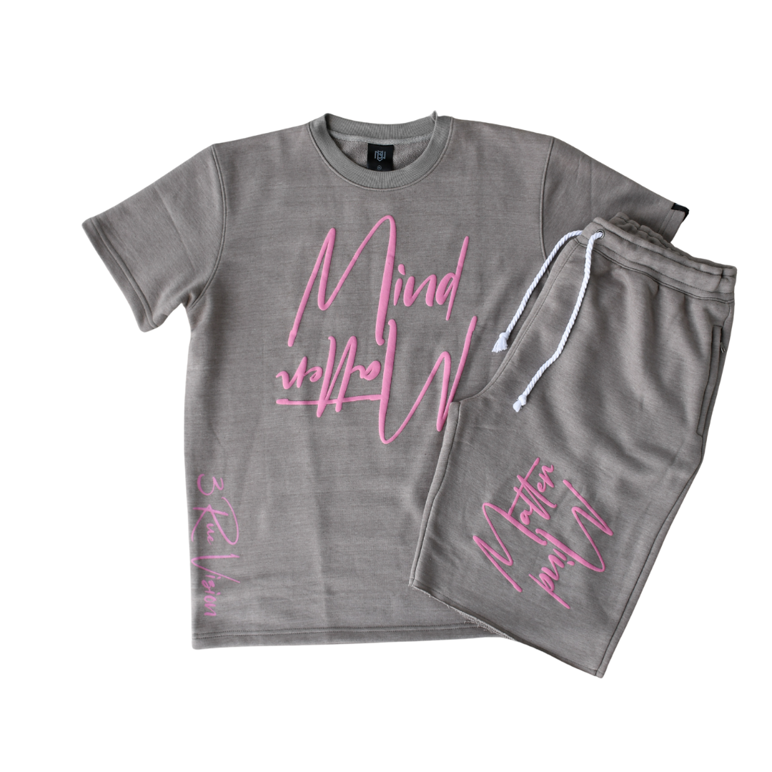 Mind Over Matter T-shirt & Shorts Set Bundle - Grey 3rue Vizion