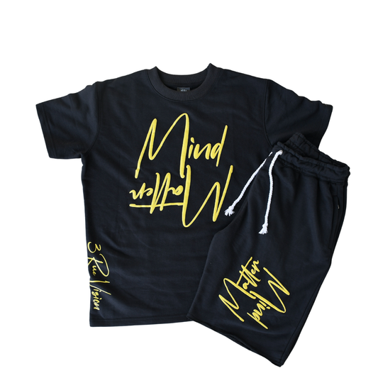 Mind Over Matter T-shirt & Shorts Set Bundle - Black 3rue Vizion