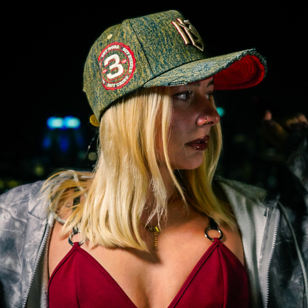 Distressed Dark Denim Snapback 3rue Vizion