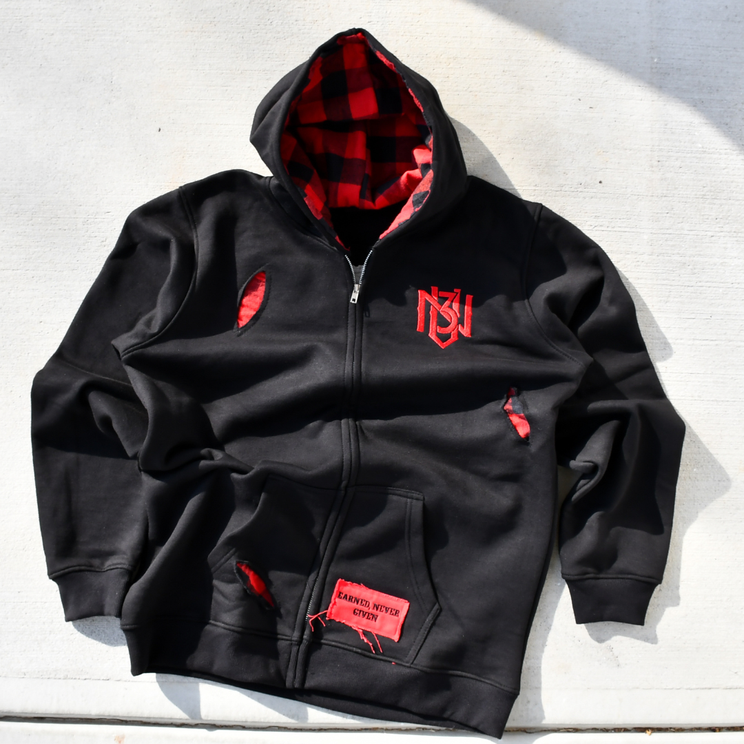 Black & Red – Out Work, Out Hustle, Out Grind, Everyone Hoodie 3rue Vizion