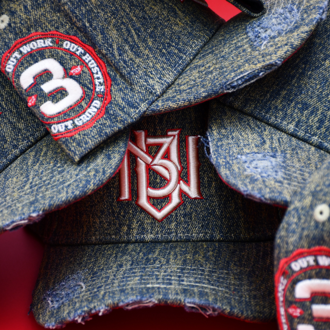 Distressed Dark Denim Snapback 3rue Vizion