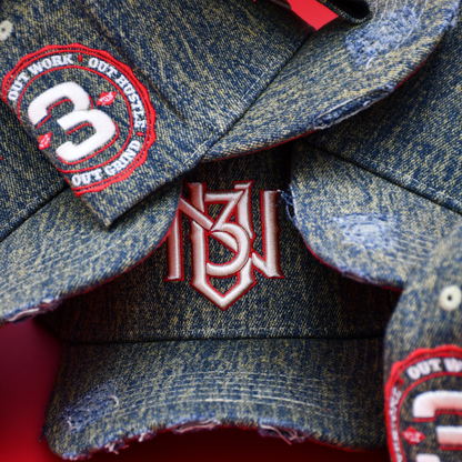 Distressed Dark Denim Snapback 3rue Vizion