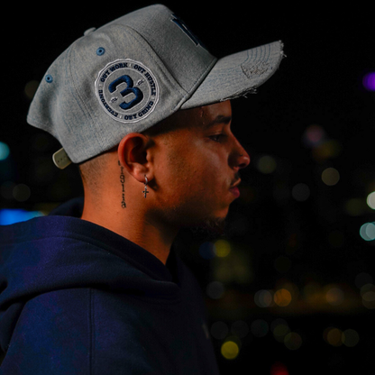 Distressed Light Denim Snapback 3rue Vizion