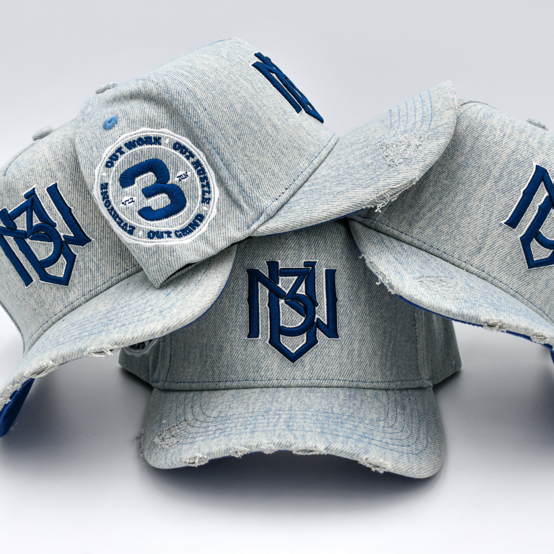 Distressed Light Denim Snapback 3rue Vizion