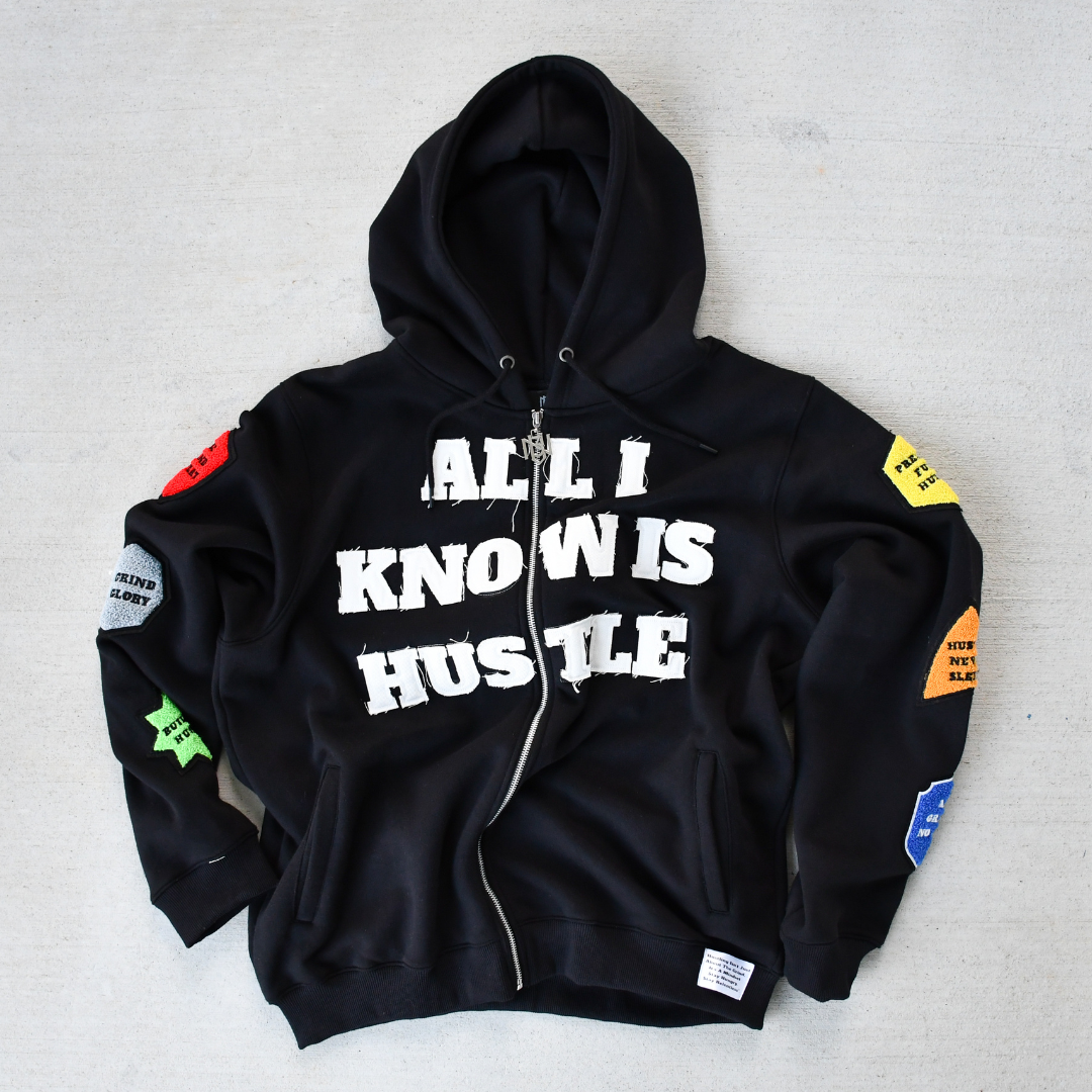 ALL I KNOW IS HUSTLE - ZIP-UP HOODIE 3rue Vizion