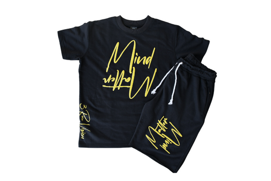Mind Over Matter T-shirt & Shorts Set Bundle - Black 3rue Vizion