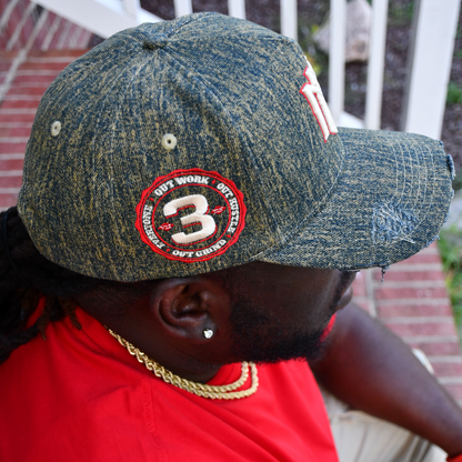 Distressed Dark Denim Snapback 3rue Vizion