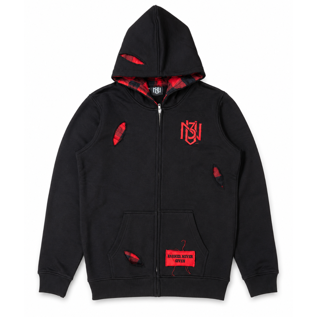 Black & Red – Out Work Hoodie 3rue Vizion