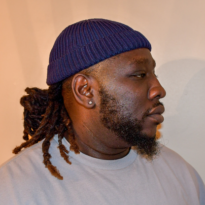 Fisherman Beanie Hat (Short Cut) - Navy Blue 3rue Vizion
