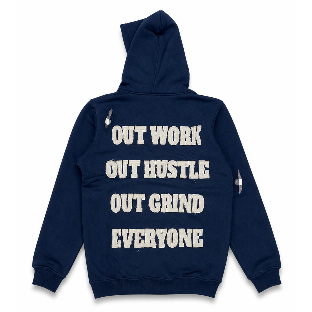 Navy Blue & Light Grey – Out Work Hoodie 3rue Vizion