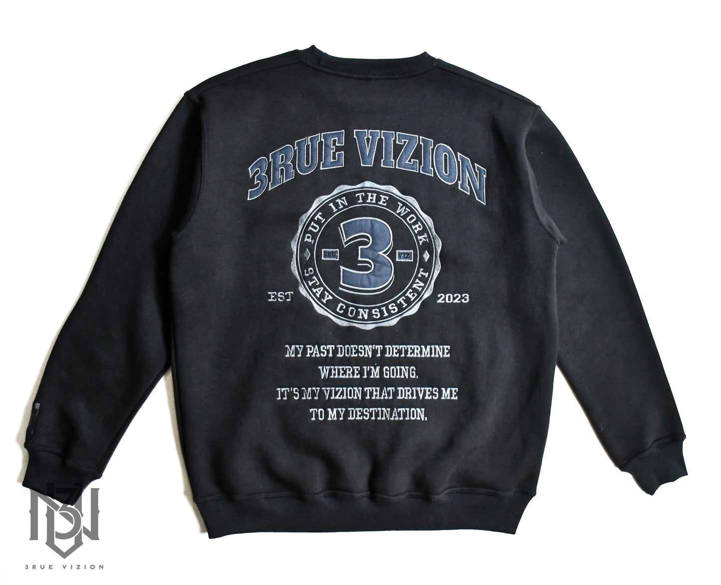 BADGE SWEATSHIRT (BLACK ON BLACK ) - 3rue Vizion