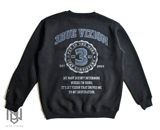 BADGE SWEATSHIRT (BLACK ON BLACK ) - 3rue Vizion