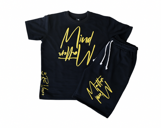 Mind Over Matter T-shirt & Shorts Set Bundle - Black 3rue Vizion
