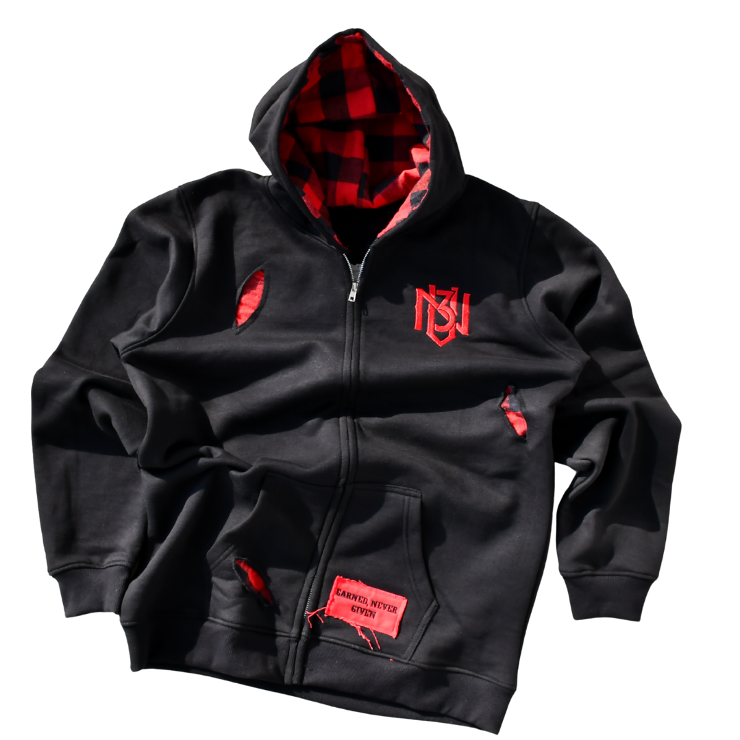 Black & Red – Out Work, Out Hustle, Out Grind, Everyone Hoodie 3rue Vizion