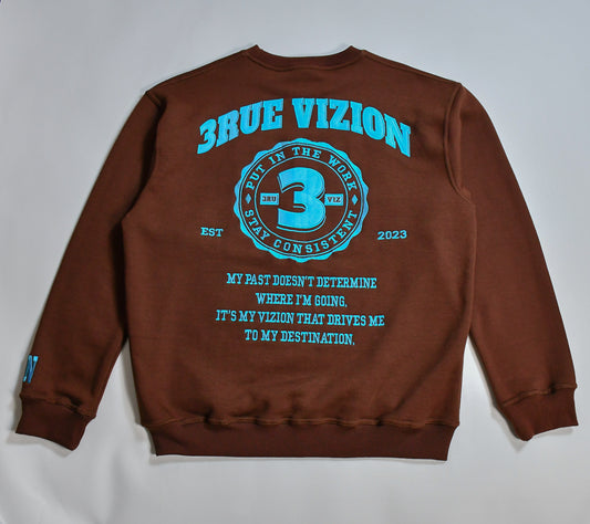 BADGE SWEATSHIRT (BROWN & CAROLINA BLUE)