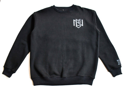 BADGE SWEATSHIRT (BLACK ON BLACK )