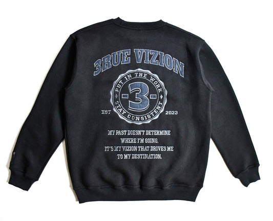 BADGE SWEATSHIRT (BLACK ON BLACK )