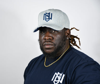 Distressed Denim Snapback – Grey/Navy | 3RUE VIZION 3rue Vizion