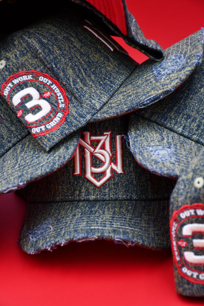 Distressed Dark Denim Snapback 3rue Vizion