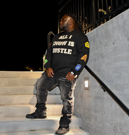 ALL I KNOW IS HUSTLE - CREWNECK SWEATSHIRT 3rue Vizion