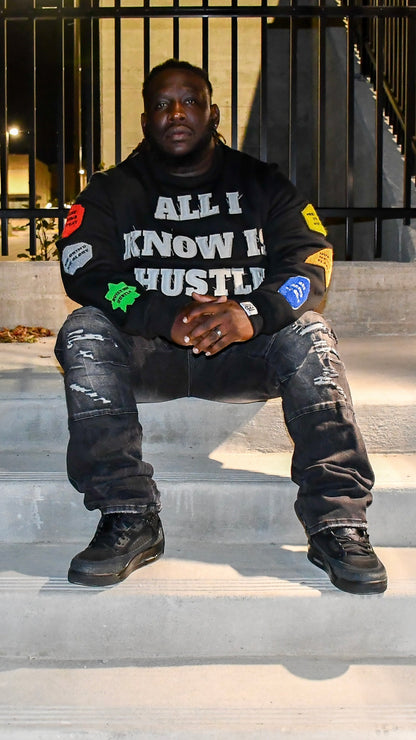 ALL I KNOW IS HUSTLE - CREWNECK SWEATSHIRT 3rue Vizion