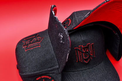 Black Out Distressed Denim Snapback 3rue Vizion