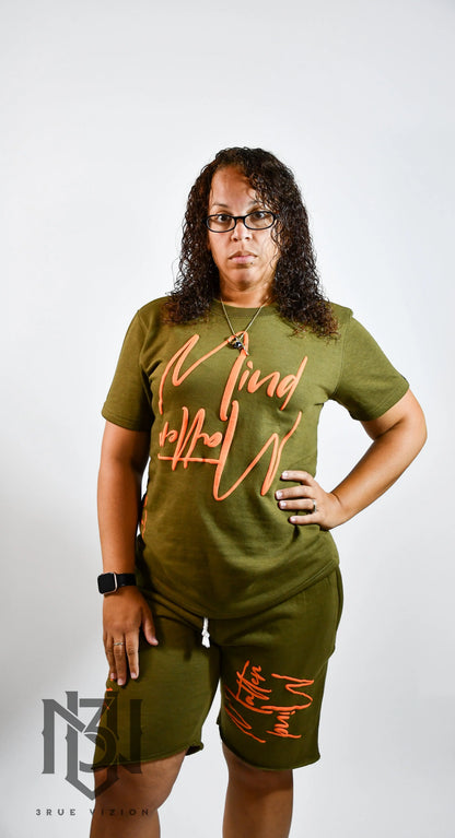 Mind Over Matter T-shirt & Shorts Set Bundle - Green 3rue Vizion