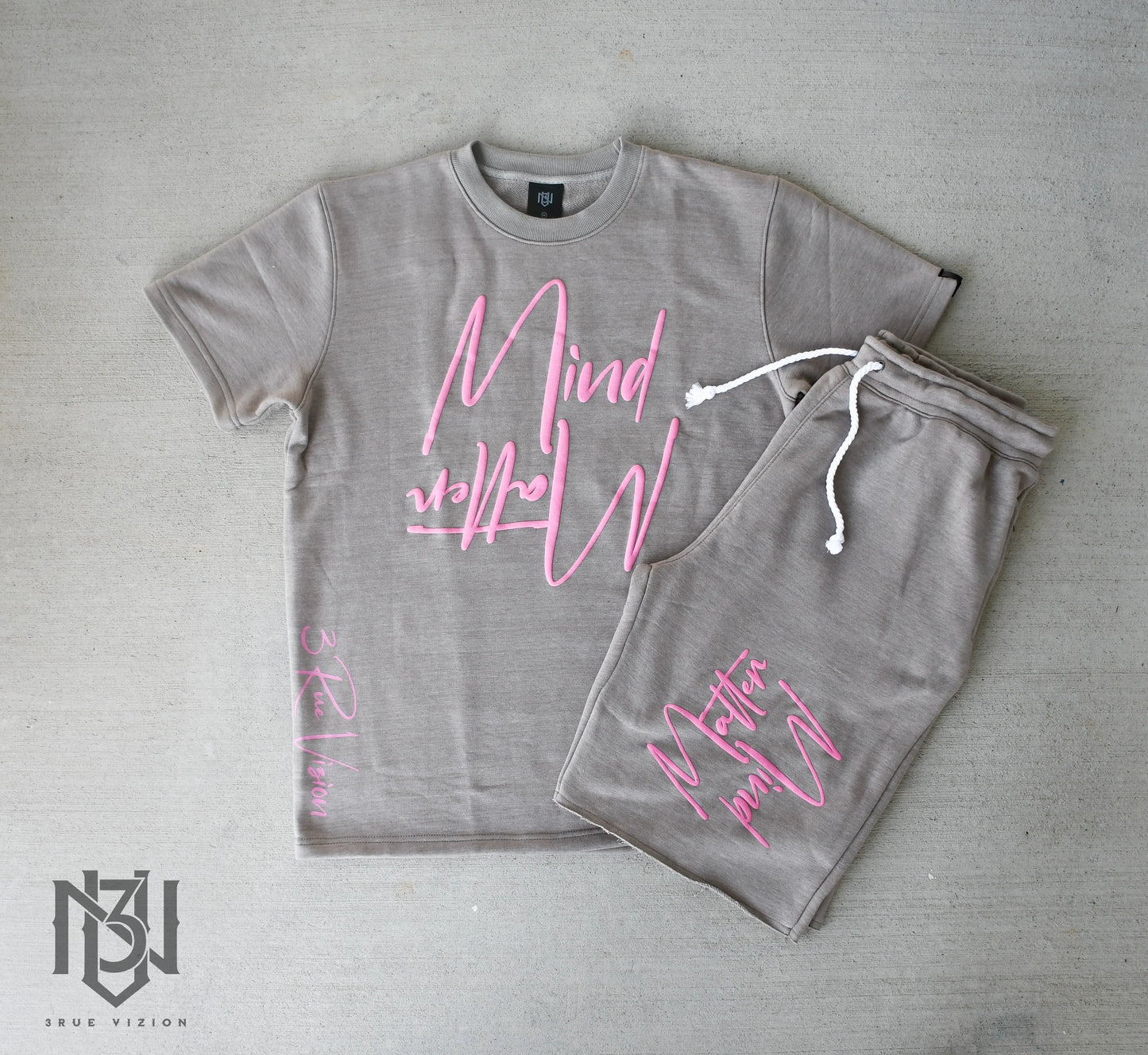 Mind Over Matter T-shirt & Shorts Set Bundle - Grey 3rue Vizion