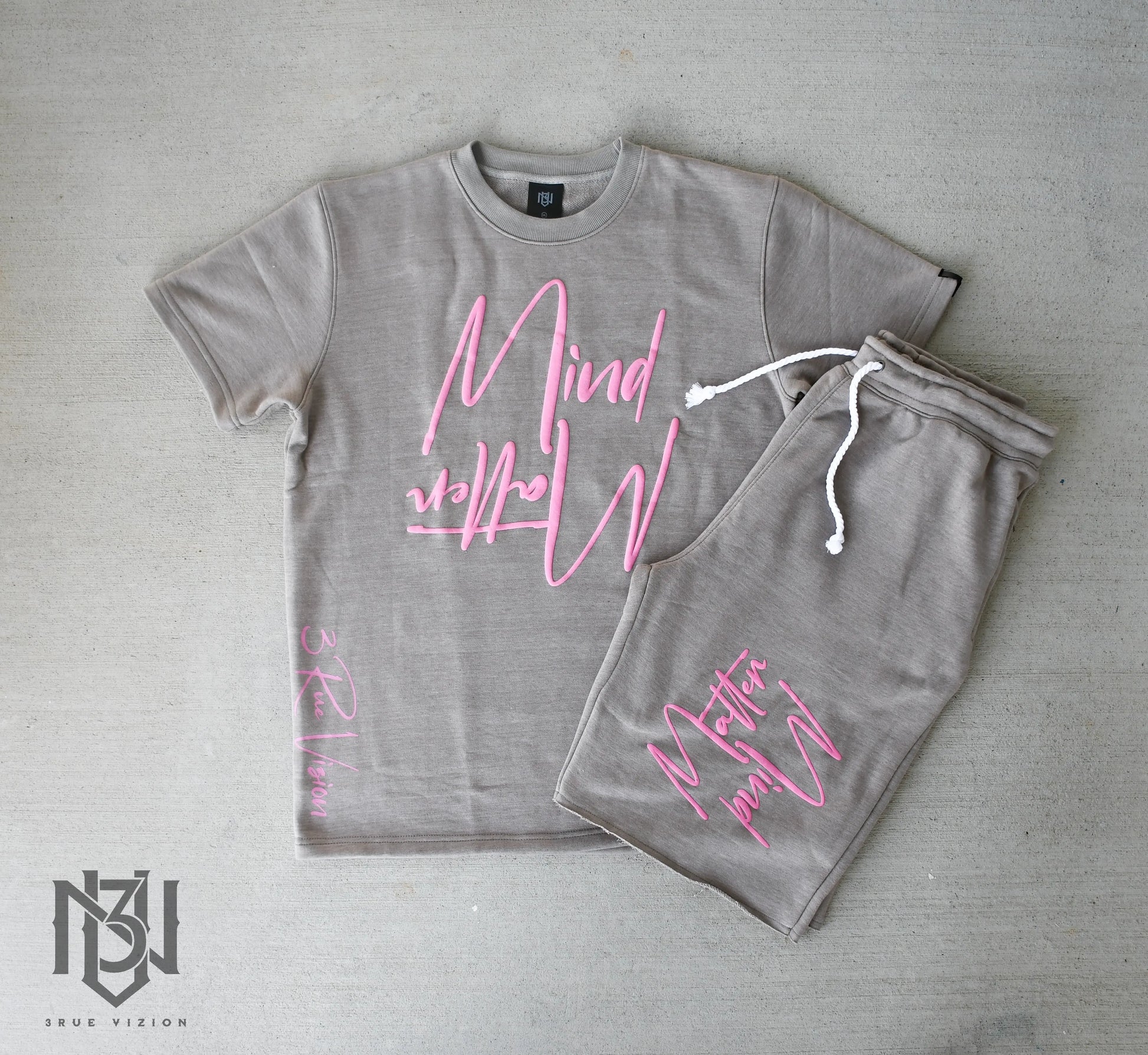 Mind Over Matter T-shirt & Shorts Set Bundle - Grey 3rue Vizion