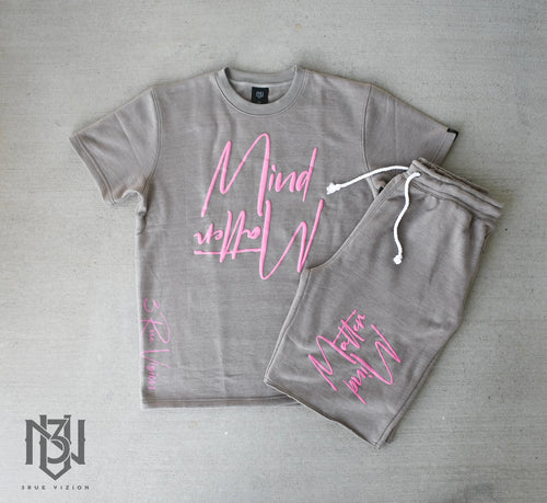 Mind Over Matter T-shirt & Shorts Set Bundle - Grey 3rue Vizion