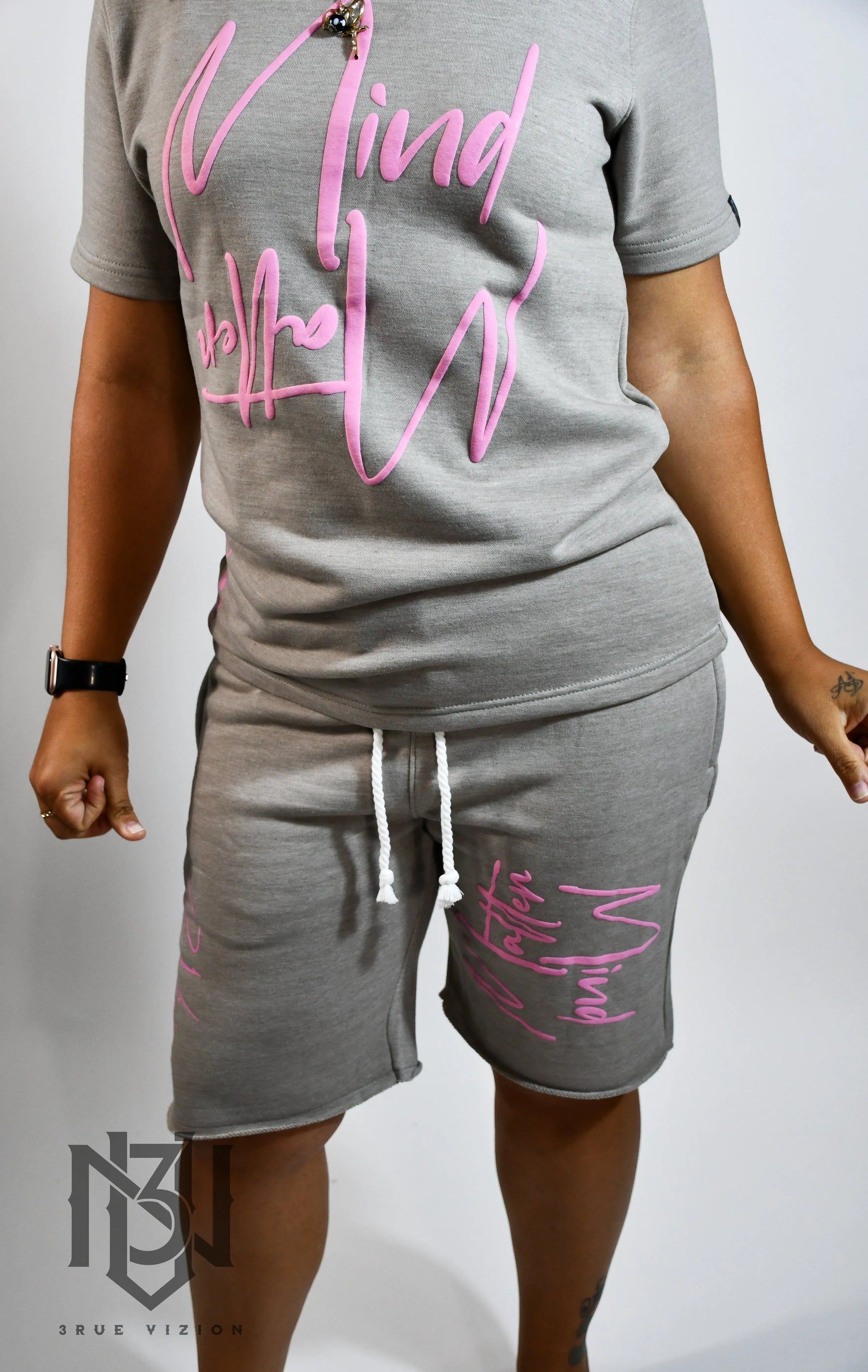 Mind Over Matter T-shirt & Shorts Set Bundle - Grey 3rue Vizion