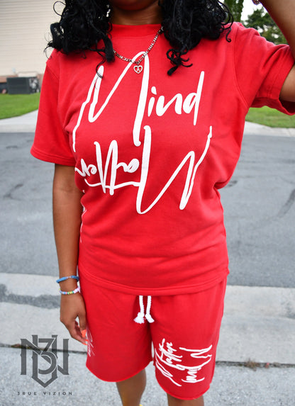 Mind Over Matter T-shirt & Shorts Set Bundle - Red 3rue Vizion