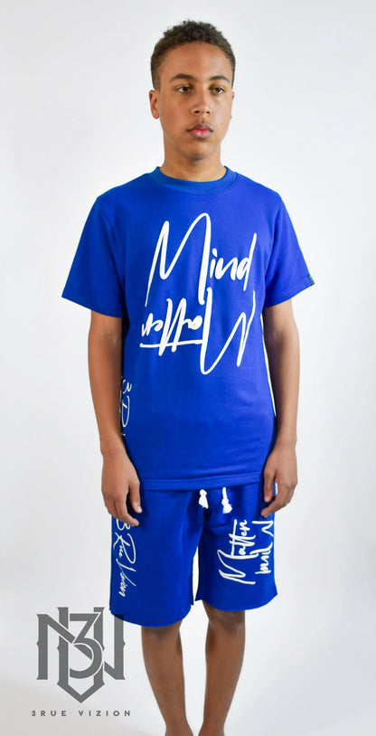 Mind Over Matter T-shirt & Shorts Set Bundle - Royal Blue 3rue Vizion
